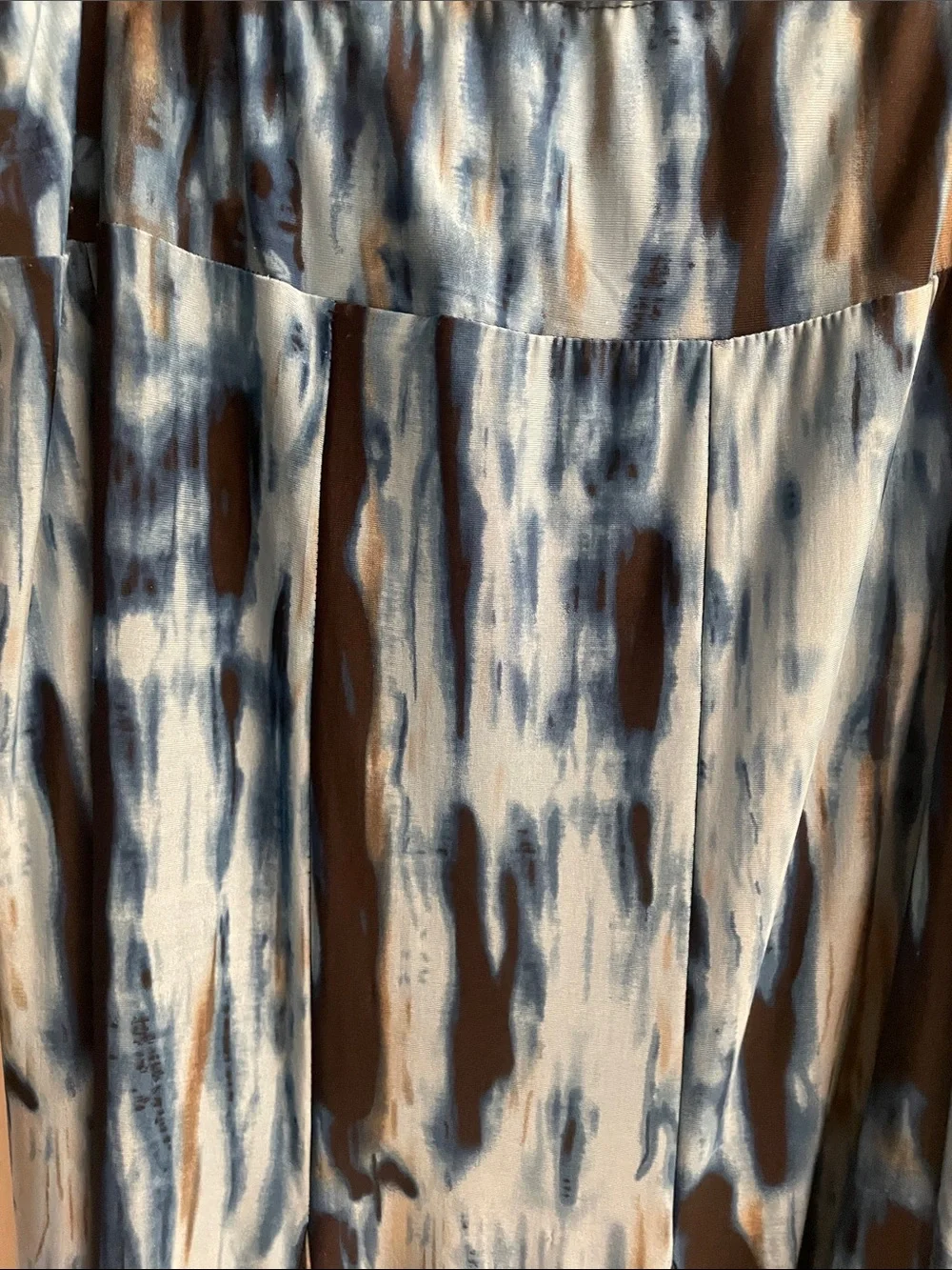 Metro Wear Blue and Black Watercolor Maxi Skirt